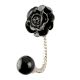 Black Rose Ceramic Iron Wall Hook in Silver Fitting 